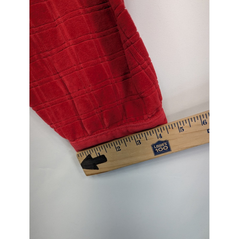 Capistrano Womens Red Textured Grid Velour‎ Button Front Shirt Plus Size 22/24 - Picture 8 of 10